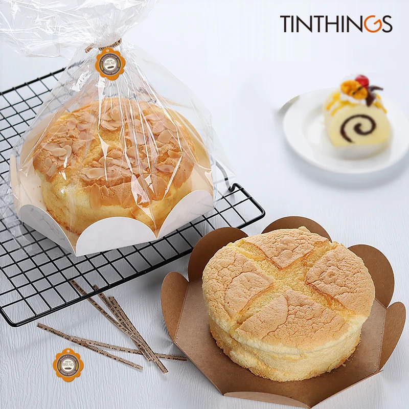 Wedding Supply Shops - 10pcs 6/8inch Chiffon Cake Packaging Clear