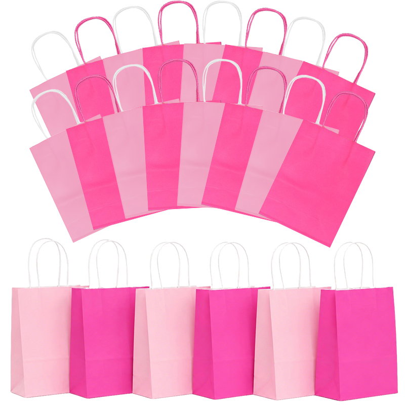 Wedding Supply Shops - 12PCS Kraft Paper Shopping Bags Rose
