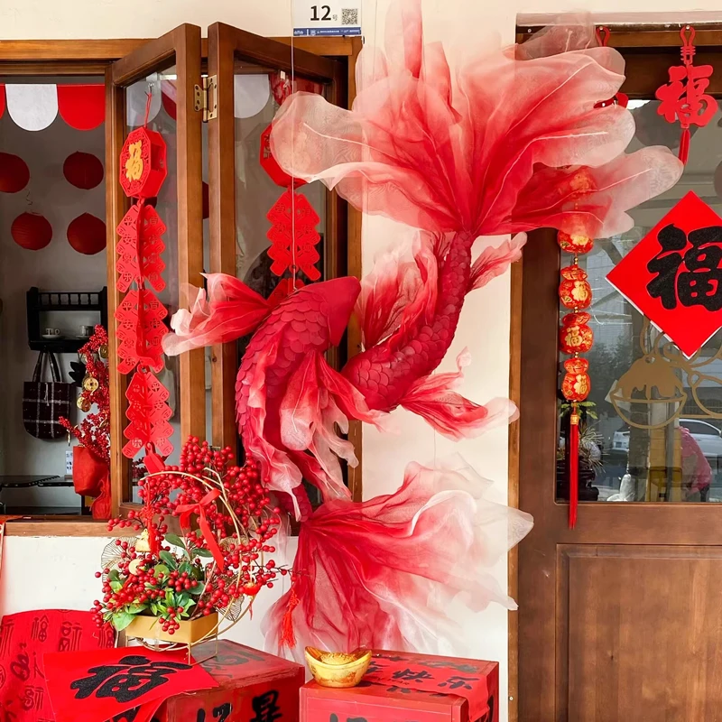 Wedding Supply Shops - 1Pc Handmade Red Fish Koi Scene