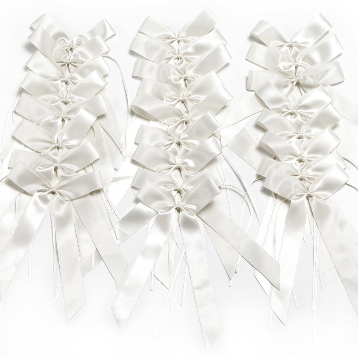 Wedding Hampers - 25Pcs White Delicate Silk Ribbon Bowknots