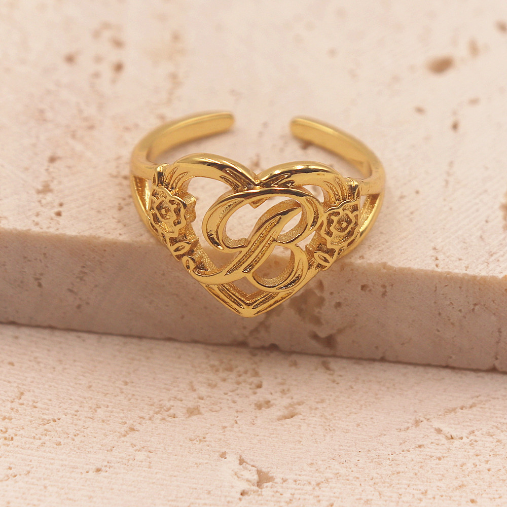 Gold Personalized Initials Hea - Wedding Z 评论和价格