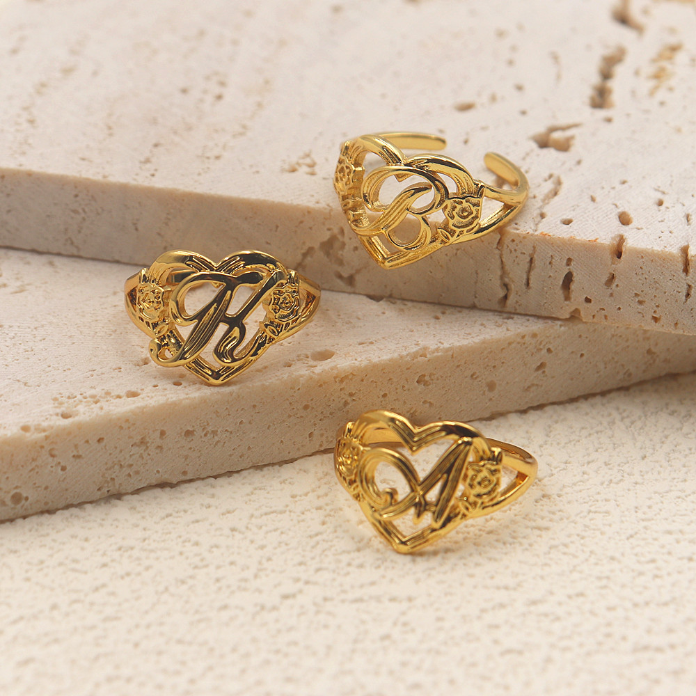Gold Personalized Initials Hea - Wedding Z 评论和价格