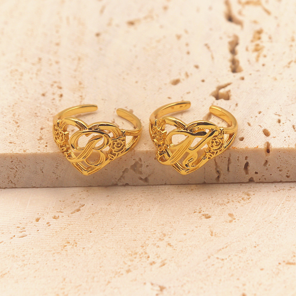 Gold Personalized Initials Hea - Wedding Z 评论和价格