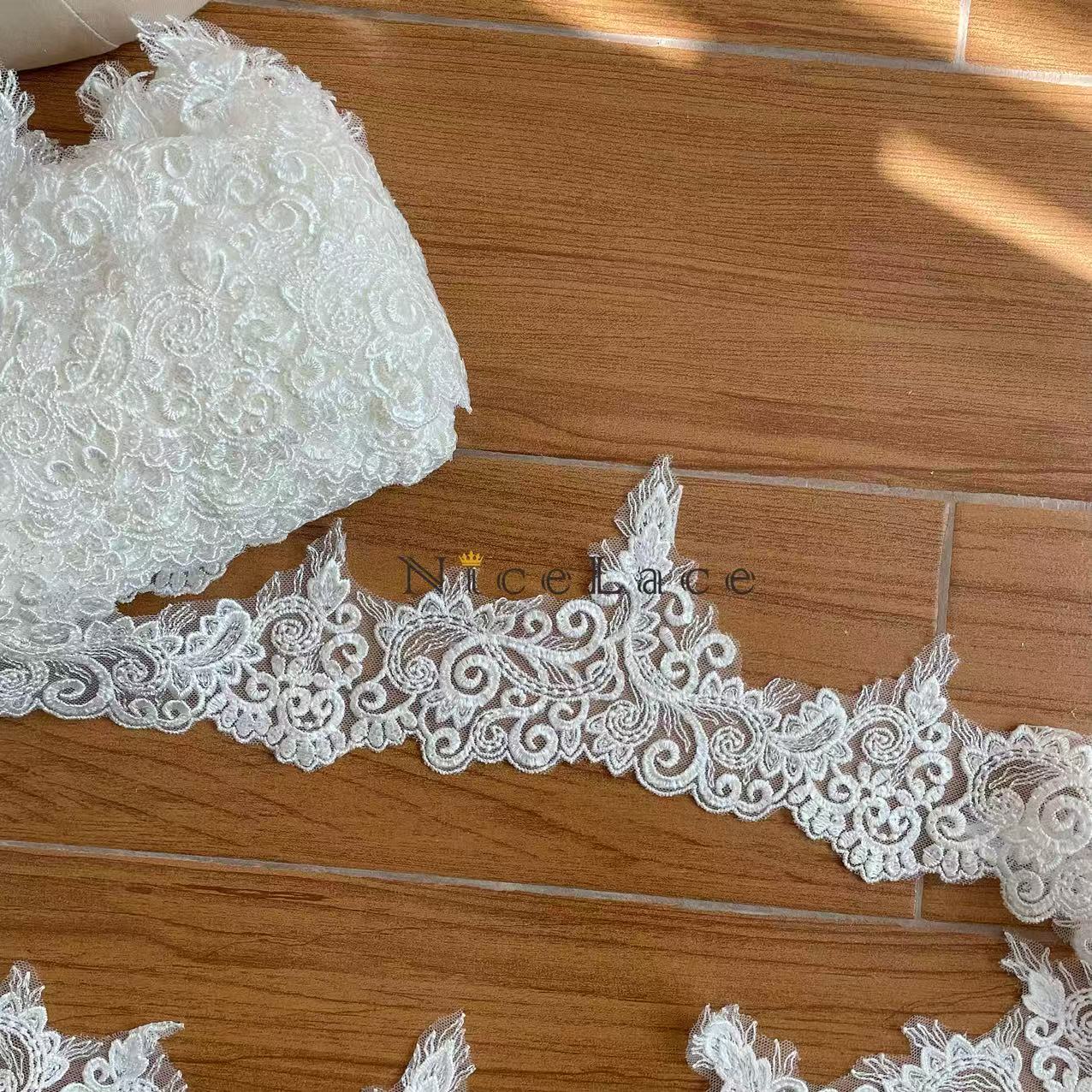 1 yard ivory Embroidery Lace E - Wedding Water Supply 评论和价格