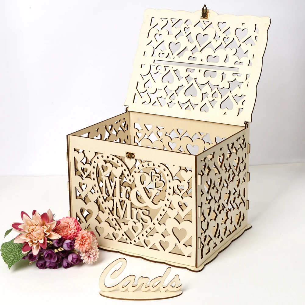 Wooden Wedding Card Box Weddin - Wedding Card Box 评论和价格