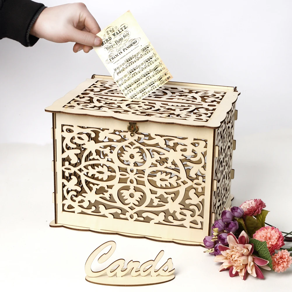 Wooden Wedding Card Box Weddin - Wedding Card Box 评论和价格
