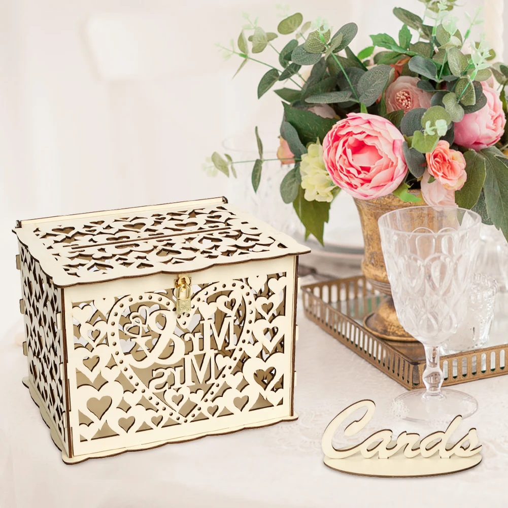 Wooden Wedding Card Box Weddin - Wedding Card Box 评论和价格