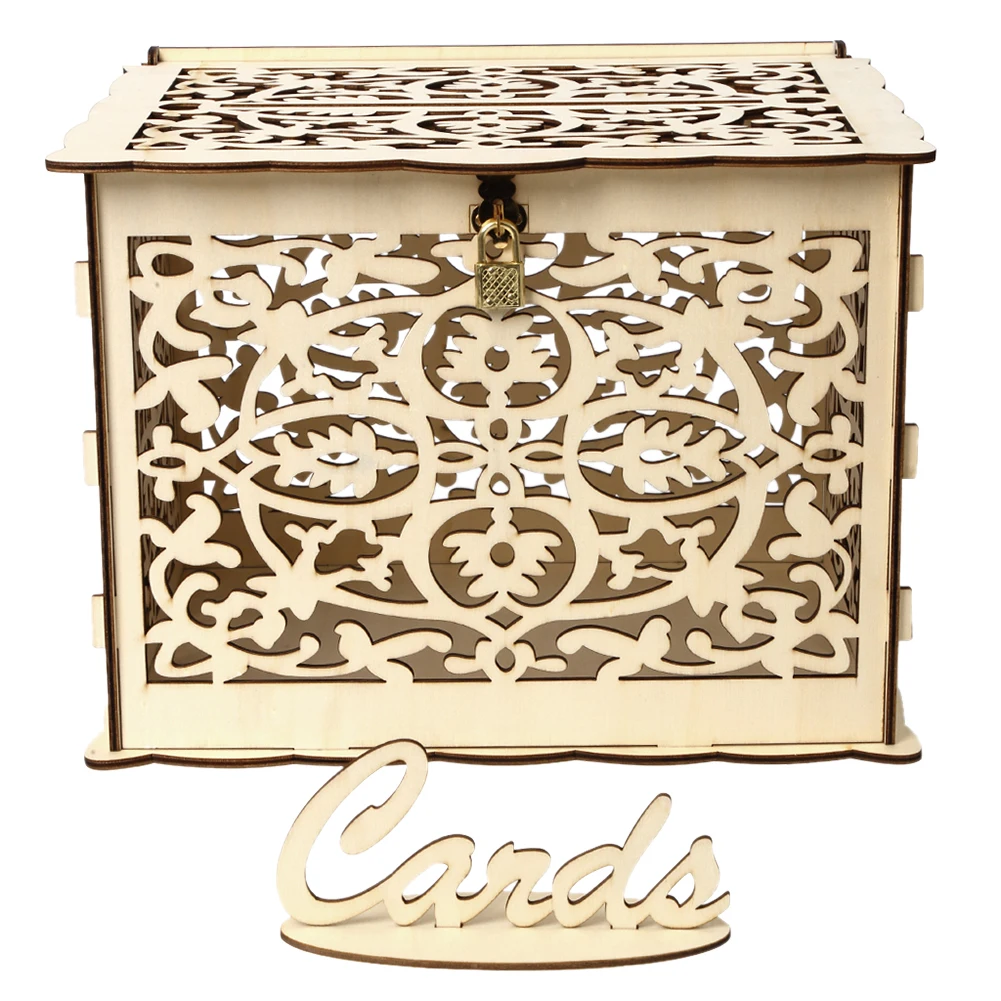 Wooden Wedding Card Box Weddin - Wedding Card Box 评论和价格