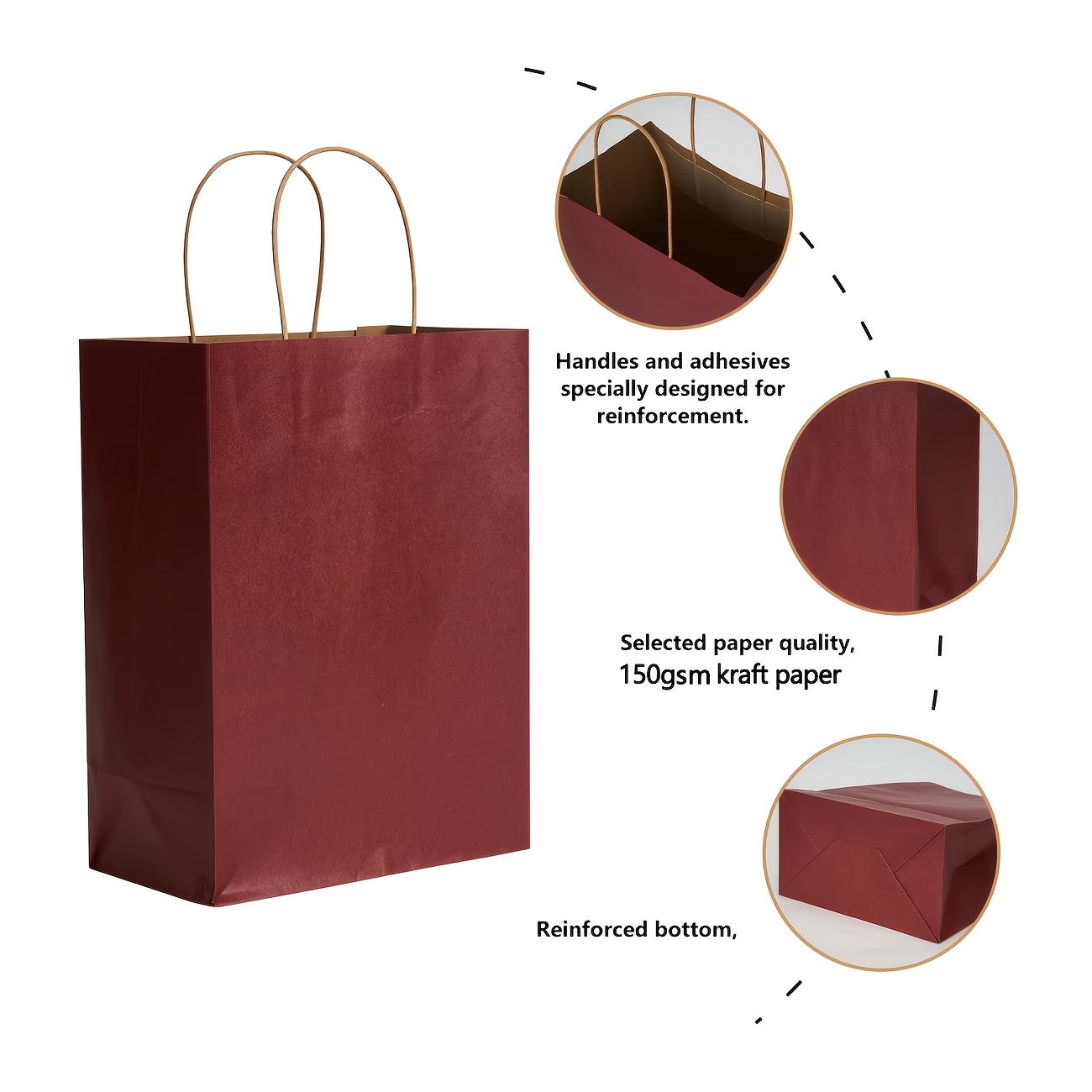 100pcs Red Paper Gift Bags Wit - Wedding Supply Shops 评论和价格
