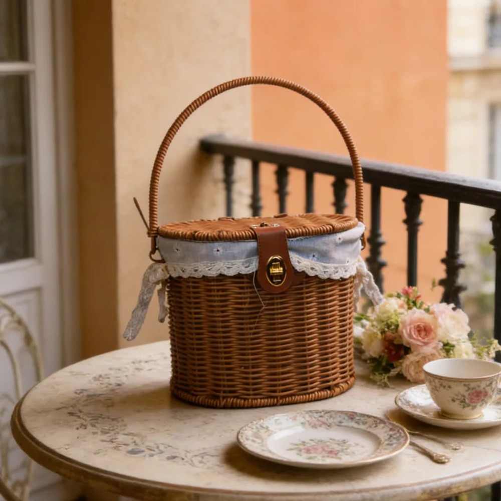 Hand-woven Basket with Lid Loc - Wedding Hampers 评论和价格
