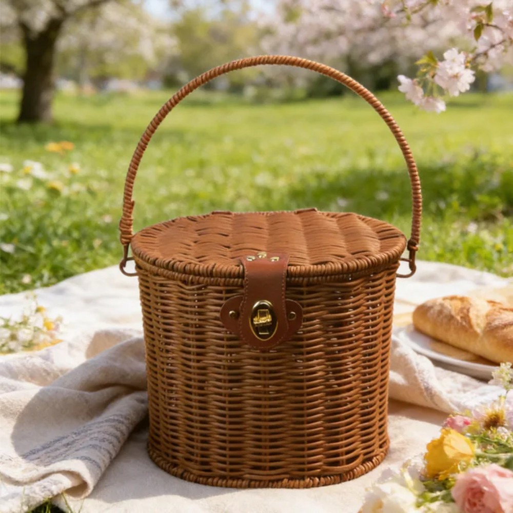 Hand-woven Basket with Lid Loc - Wedding Hampers 评论和价格