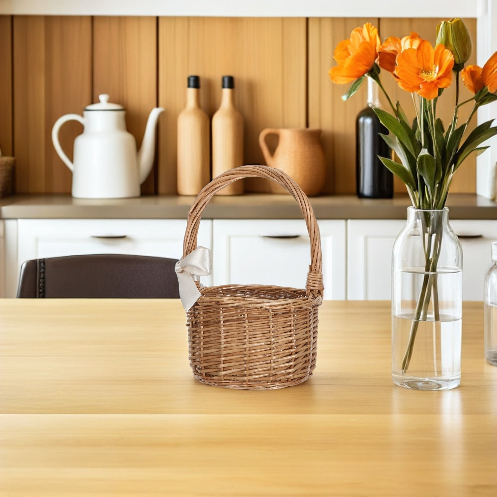 Handwoven Wicker Flower Basket - Wedding Hampers 评论和价格