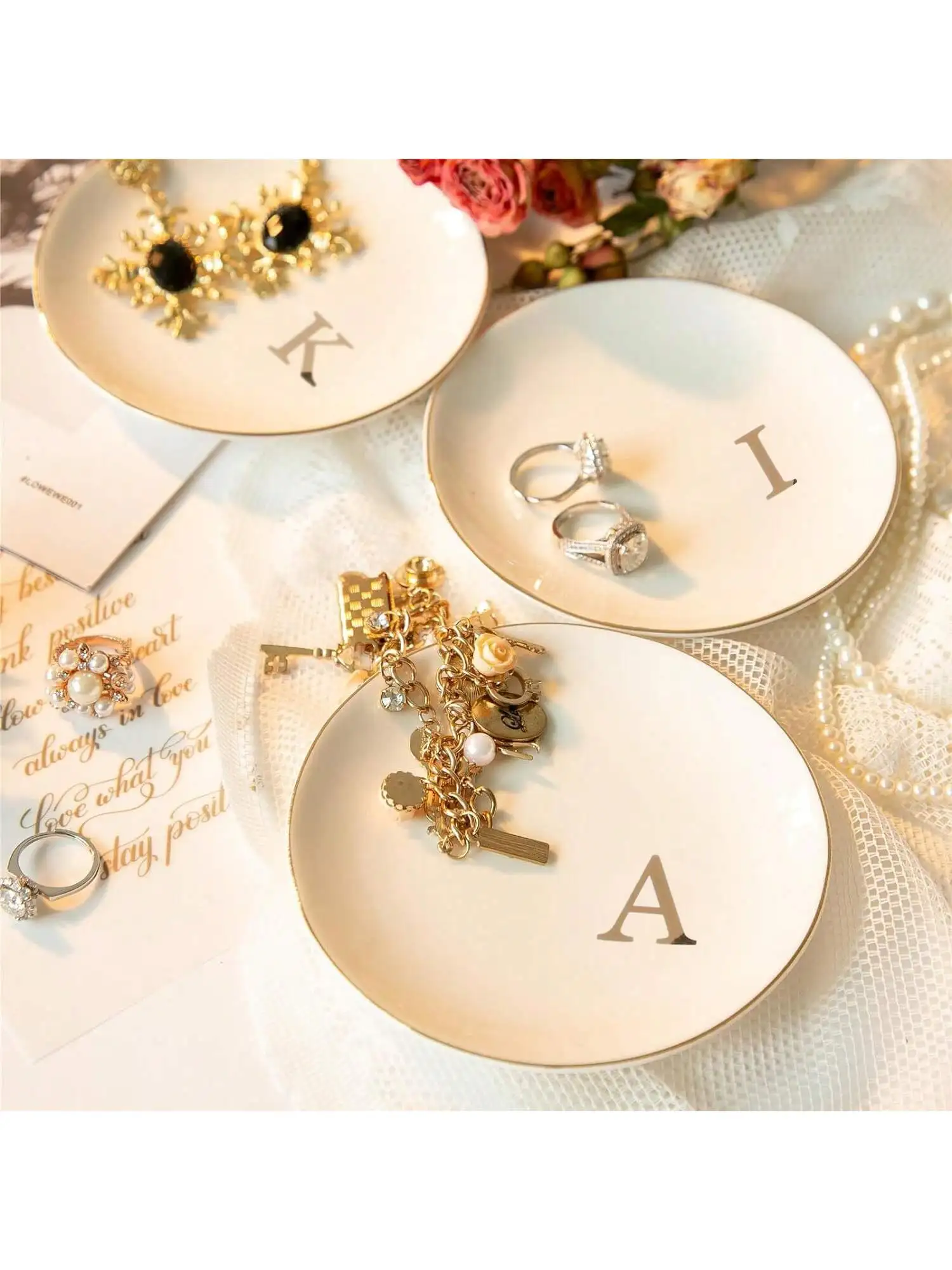 Initials Ring Dish Jewery Tray - Wedding Z 评论和价格