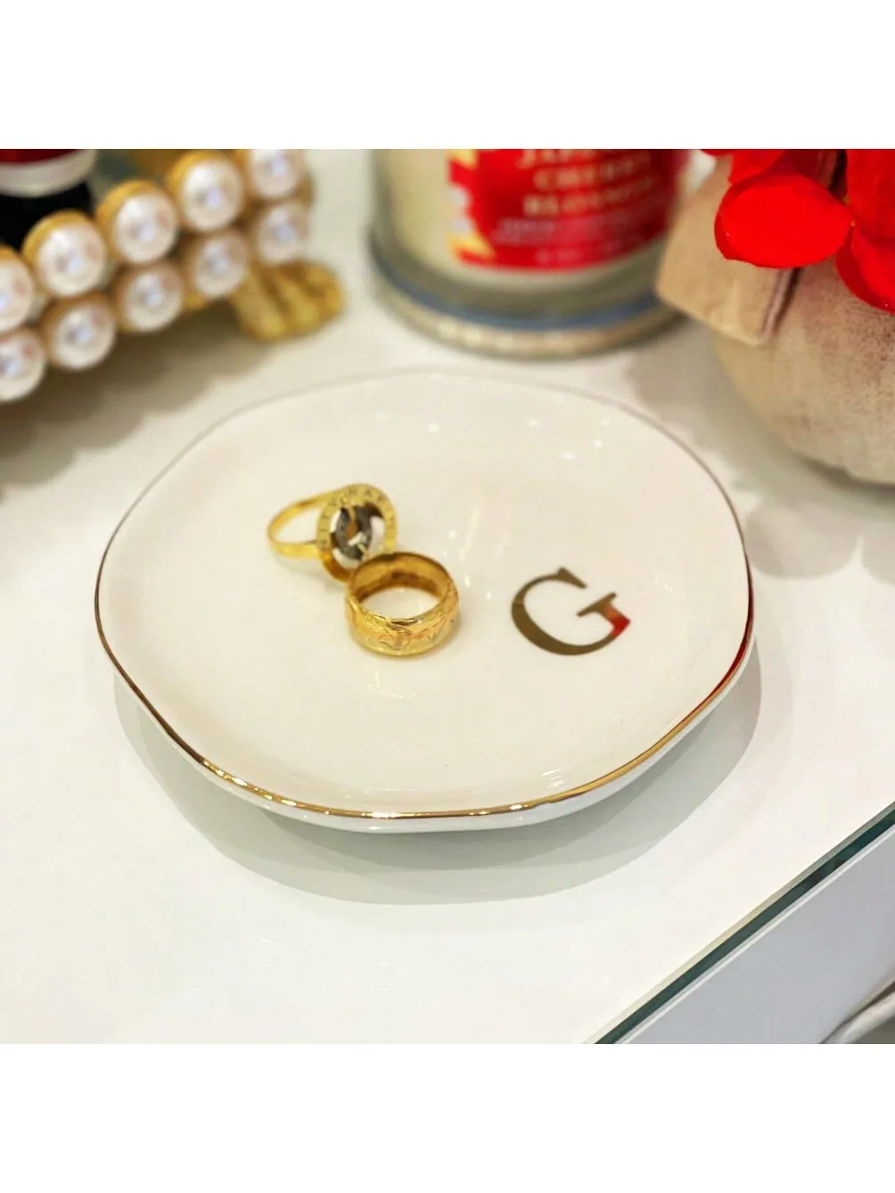 Initials Ring Dish Jewery Tray - Wedding Z 评论和价格