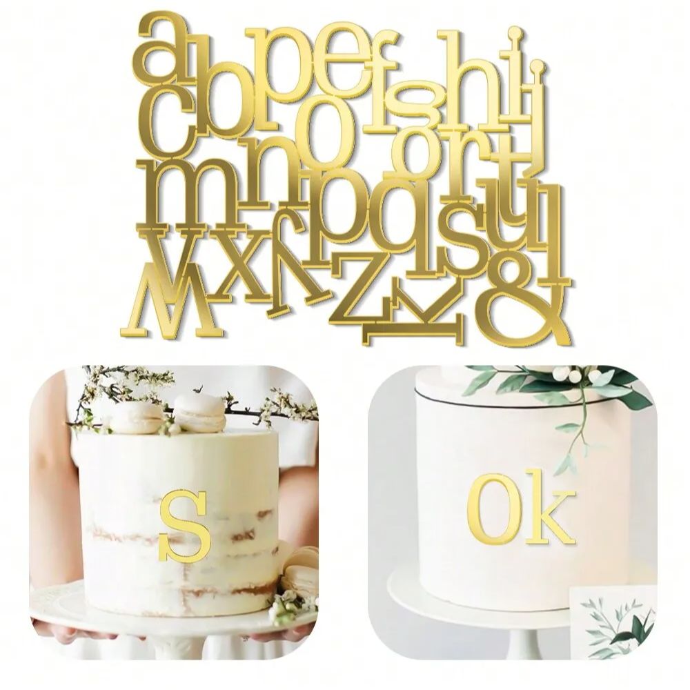 1set Golden Mirror Acrylic A-Z - Wedding Z 评论和价格