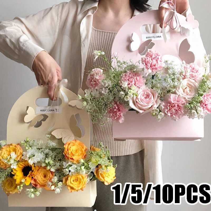 1/5/10Pcs Butterfly Flower Box - Wedding Hampers 评论和价格
