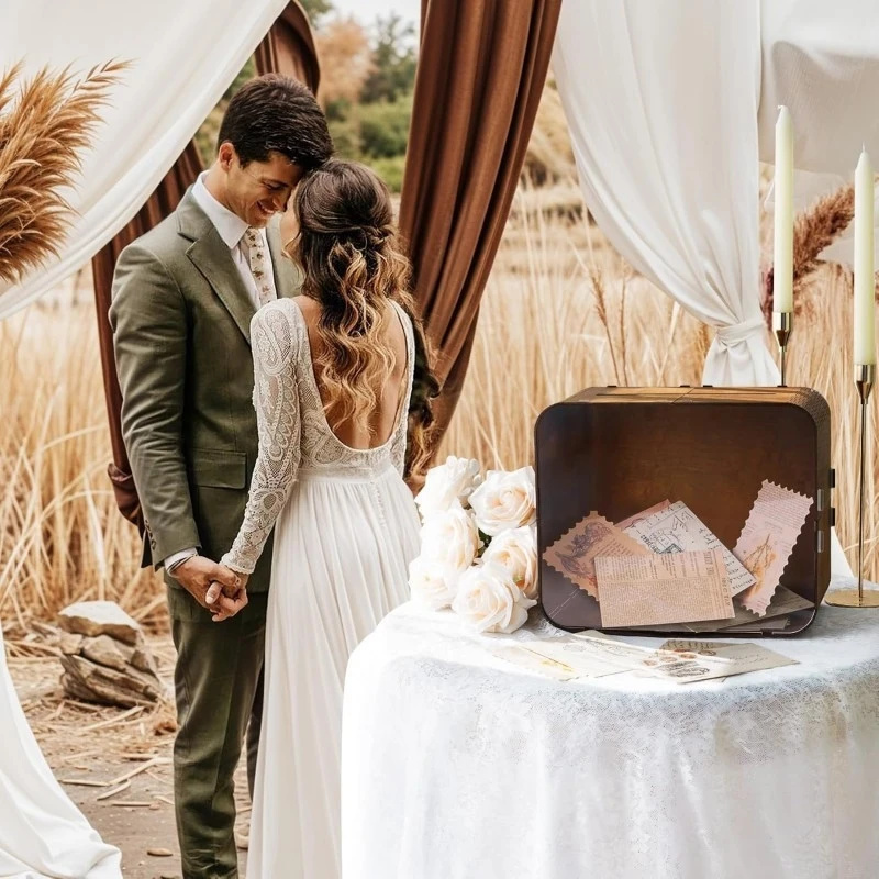 Wooden Wedding Card Box With A - Wedding Card Box 评论和价格