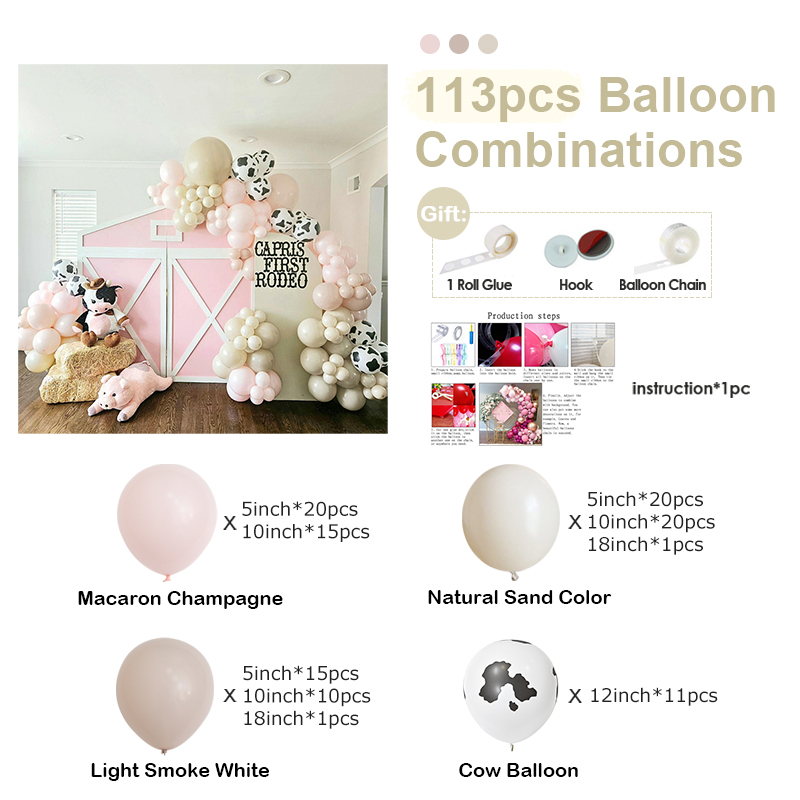 113pcs Farm Birthday Balloons  - Wedding Day Supply Kit 评论和价格