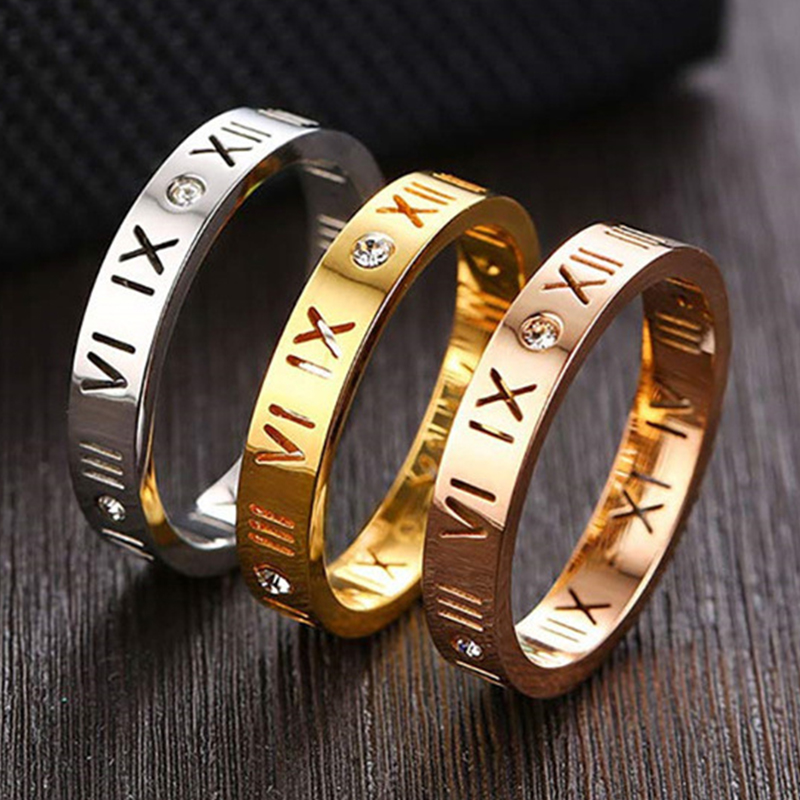 Hollow Roman Numeral Ring Stai - Wedding Z 评论和价格
